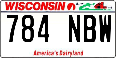 WI license plate 784NBW