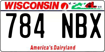 WI license plate 784NBX