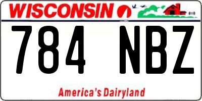 WI license plate 784NBZ
