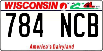 WI license plate 784NCB