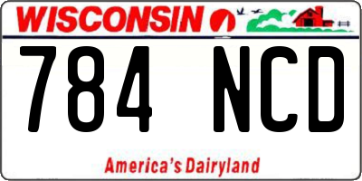 WI license plate 784NCD