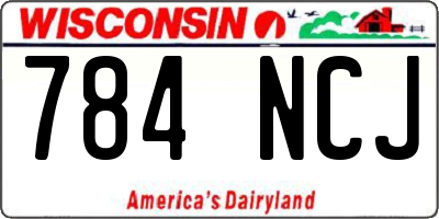 WI license plate 784NCJ