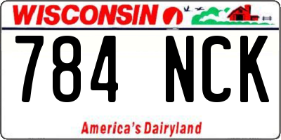 WI license plate 784NCK