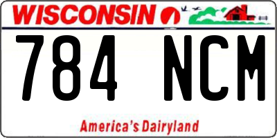 WI license plate 784NCM