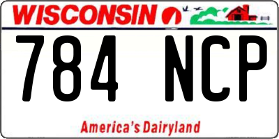 WI license plate 784NCP