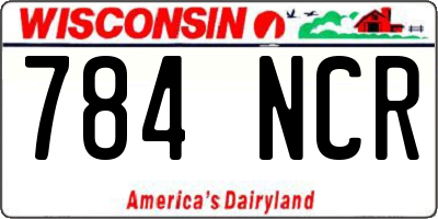 WI license plate 784NCR