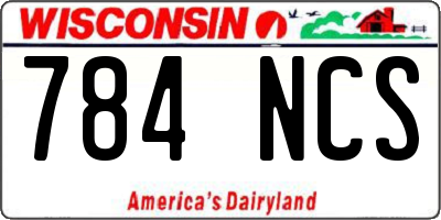 WI license plate 784NCS