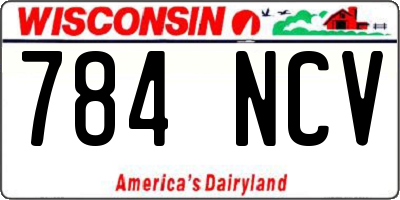 WI license plate 784NCV