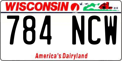 WI license plate 784NCW