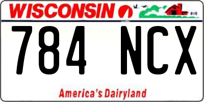 WI license plate 784NCX