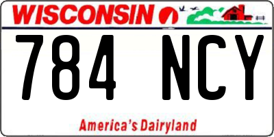 WI license plate 784NCY