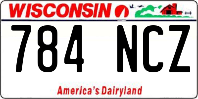 WI license plate 784NCZ