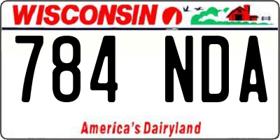 WI license plate 784NDA