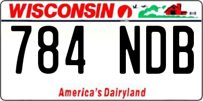 WI license plate 784NDB