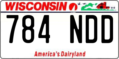 WI license plate 784NDD