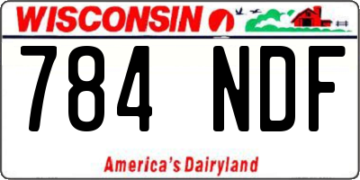 WI license plate 784NDF