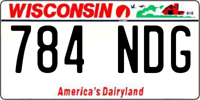 WI license plate 784NDG