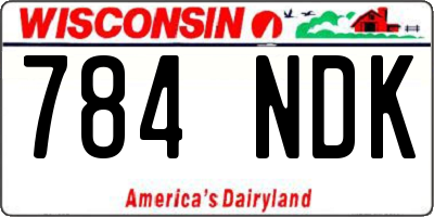 WI license plate 784NDK