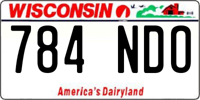 WI license plate 784NDO