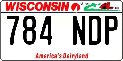 WI license plate 784NDP