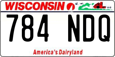 WI license plate 784NDQ