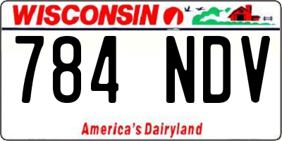 WI license plate 784NDV