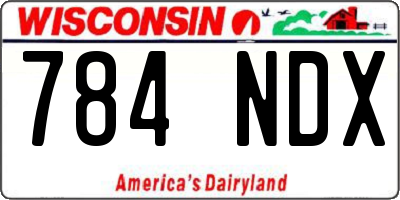 WI license plate 784NDX