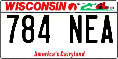 WI license plate 784NEA