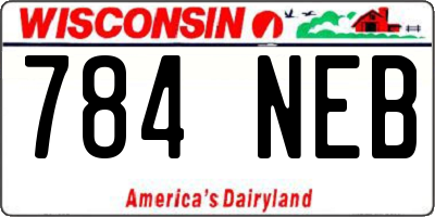 WI license plate 784NEB