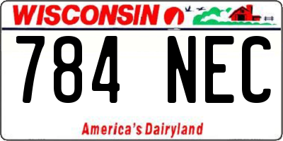 WI license plate 784NEC