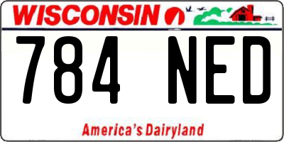 WI license plate 784NED