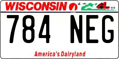 WI license plate 784NEG