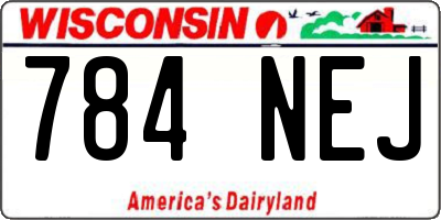 WI license plate 784NEJ