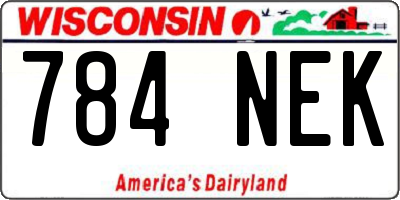WI license plate 784NEK