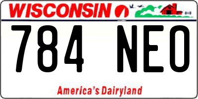 WI license plate 784NEO