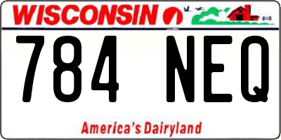 WI license plate 784NEQ