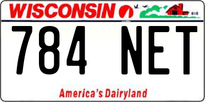 WI license plate 784NET