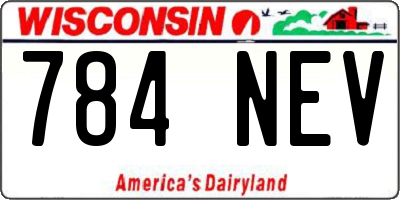 WI license plate 784NEV