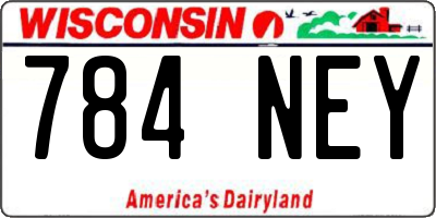 WI license plate 784NEY