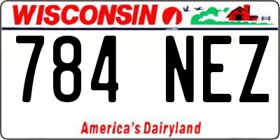 WI license plate 784NEZ