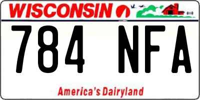 WI license plate 784NFA