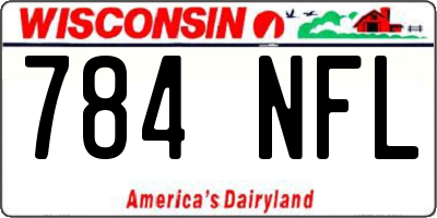 WI license plate 784NFL