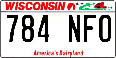 WI license plate 784NFO