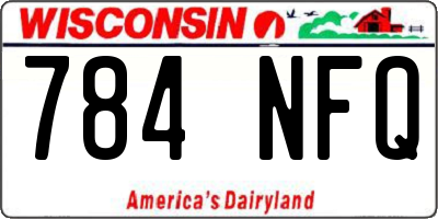 WI license plate 784NFQ