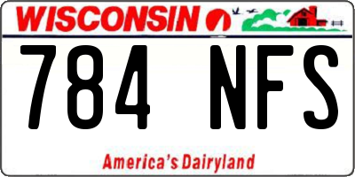WI license plate 784NFS