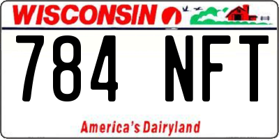 WI license plate 784NFT