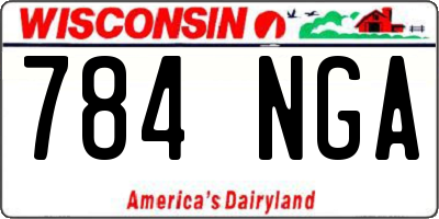 WI license plate 784NGA