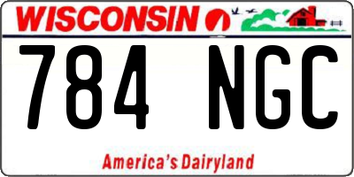 WI license plate 784NGC
