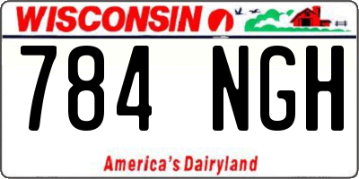 WI license plate 784NGH