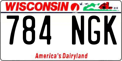 WI license plate 784NGK